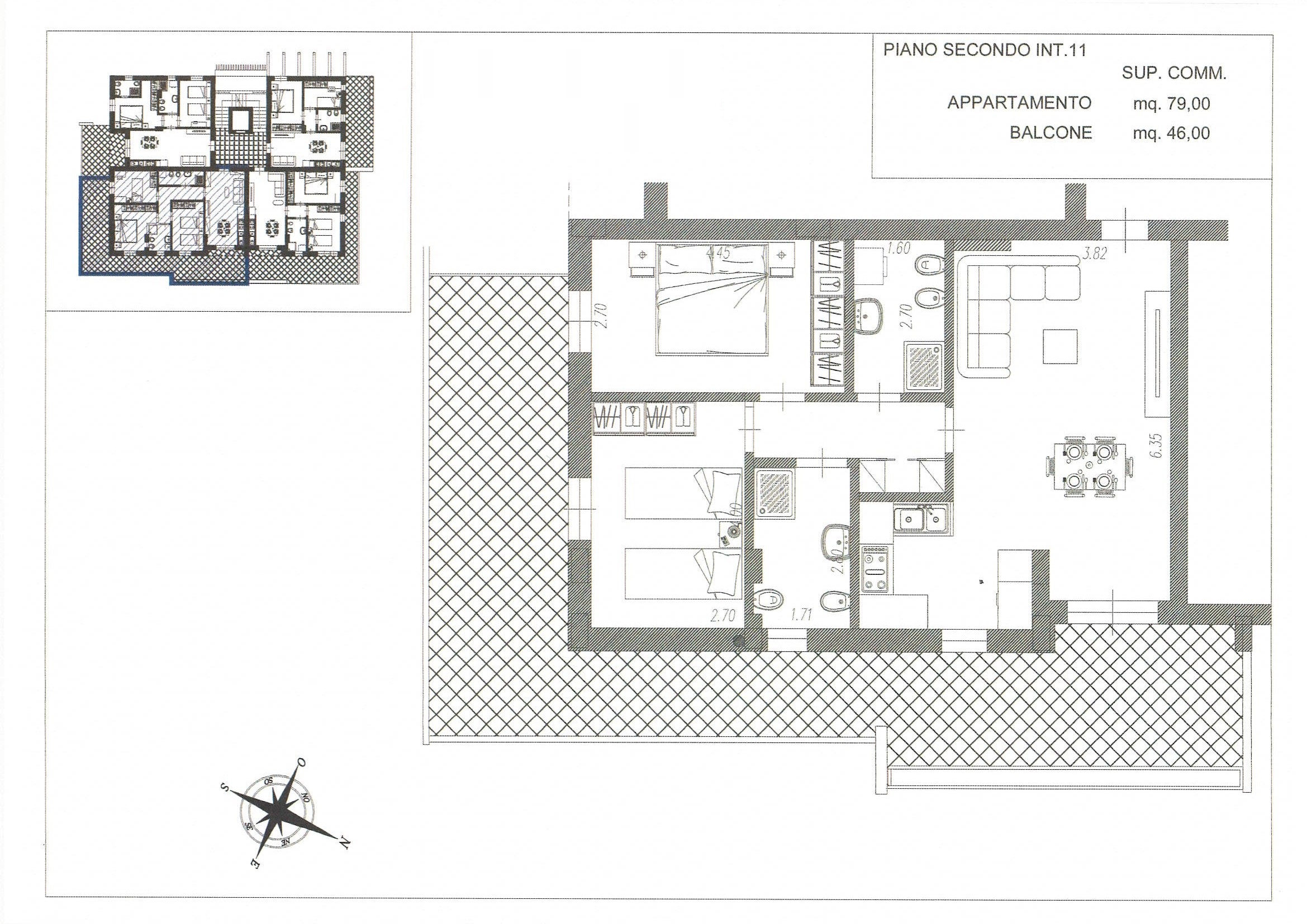 Appartamento in fase di realizzazione con due camere e due bagni – R82/11